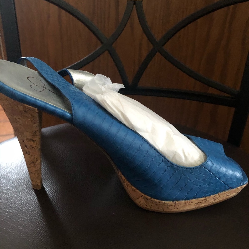 Jessica Simpson blue heels